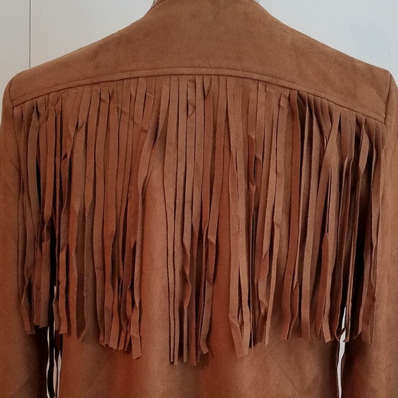 LAST ONE! NWT Faux Suede Boho Fringe Trim Jacket - Picture 7 of 7